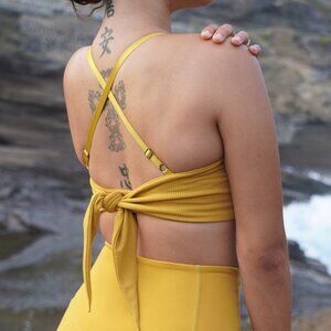 Sweet & Cozy Ribbed Sports Bra - Honey